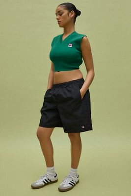 FILA x HAILEY Black Crinkle Shorts
