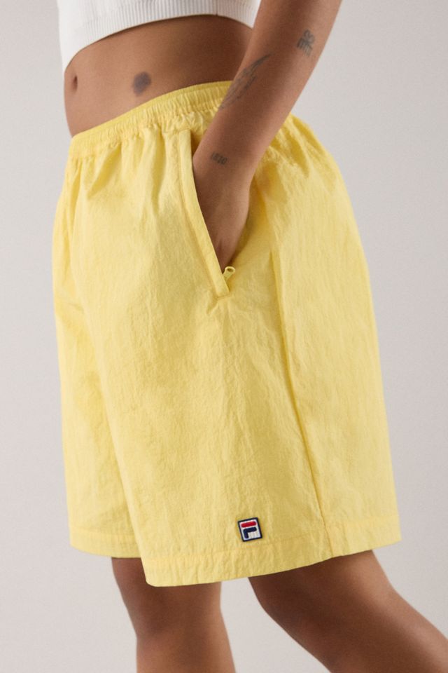 FILA x HAILEY Yellow Crinkle Shorts #1