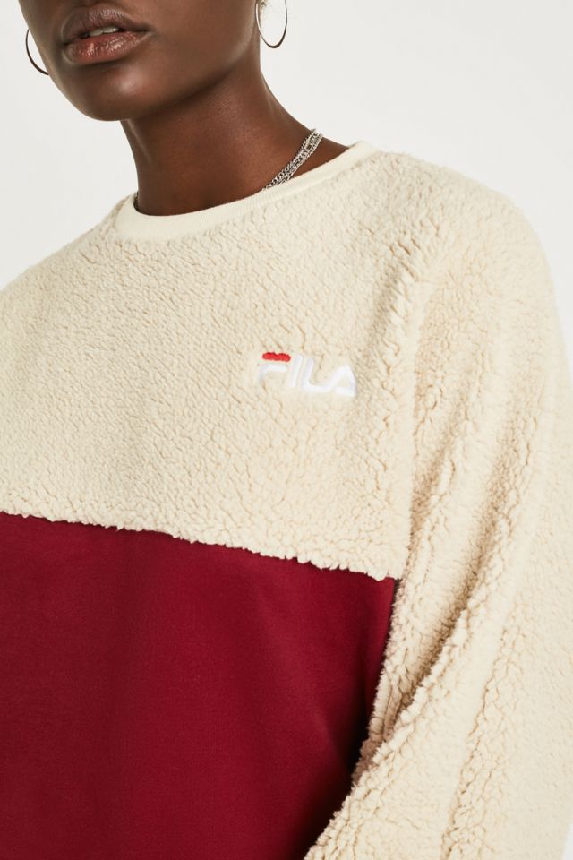 Fila cia cream store fleece crew neck sweatshirt