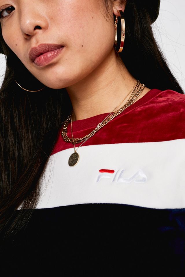 FILA Alexx Red Velour Colourblock Top #1