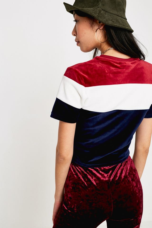 FILA Alexx Red Velour Colourblock Top #3