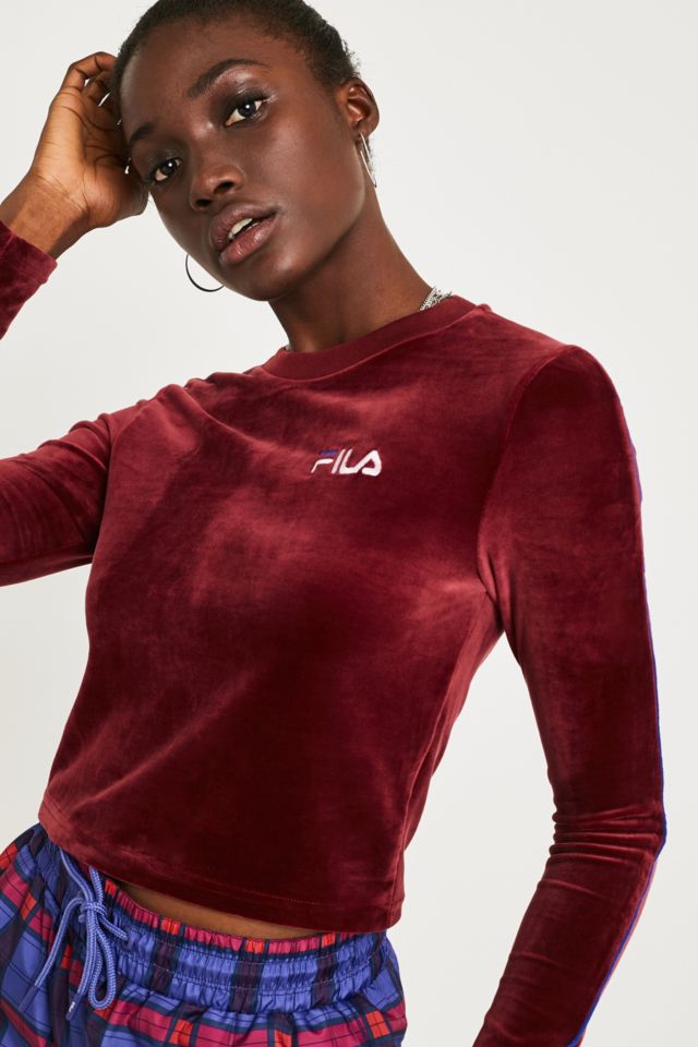 Burgundy velvet hotsell long sleeve top