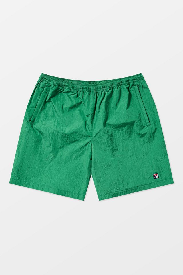 FILA x HAILEY Green Crinkle Shorts | Urban Outfitters UK
