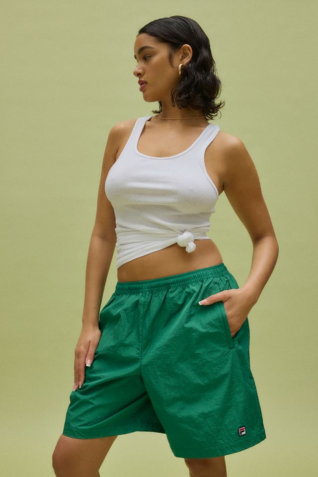 FILA x HAILEY Green Crinkle Shorts #4