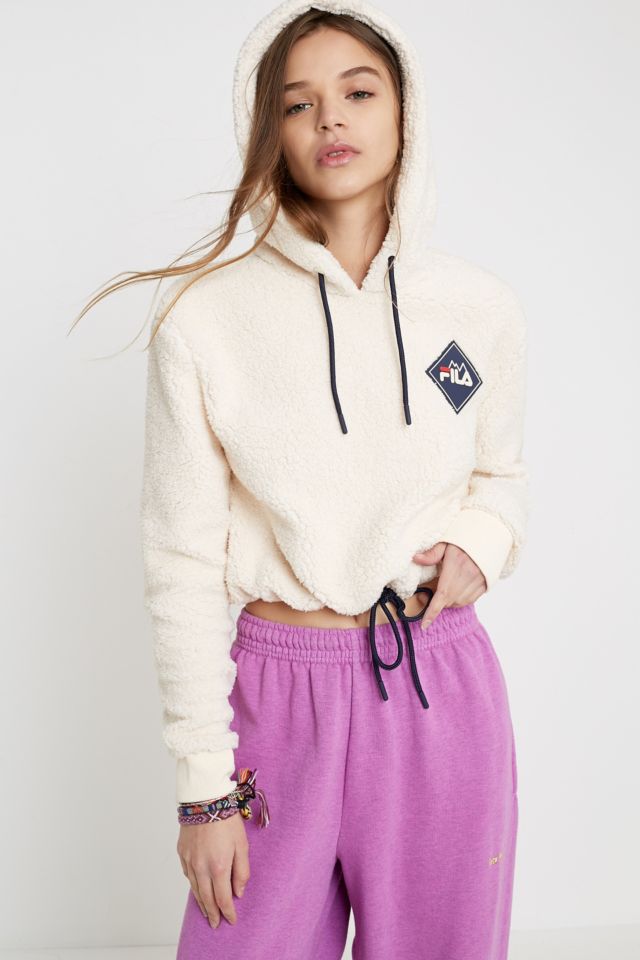 FILA MTN Adam Ecru Sherpa Hoodie | Urban Outfitters UK