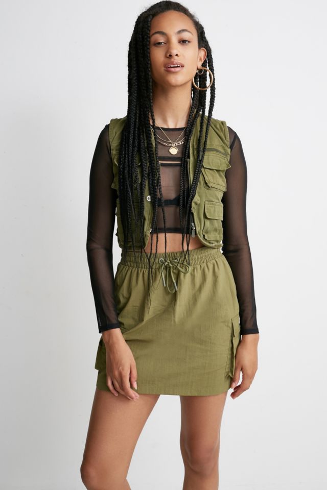 FILA UO Exclusive MTN Khaki Cargo Skirt