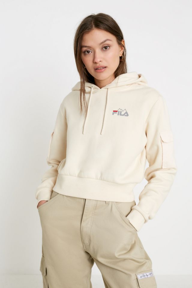 Fila uo exclusive logo hotsell hoodie sweatshirt