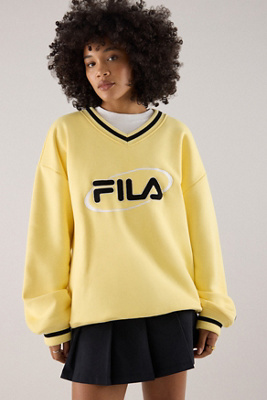 Yellow V-Neck Pullover en taille: Medium - FILA x HAILEY - Modalova