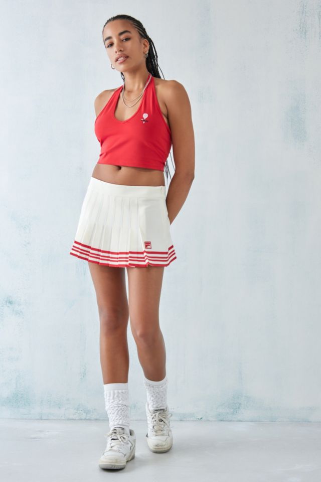 FILA Ecru Pleated Mini Skirt