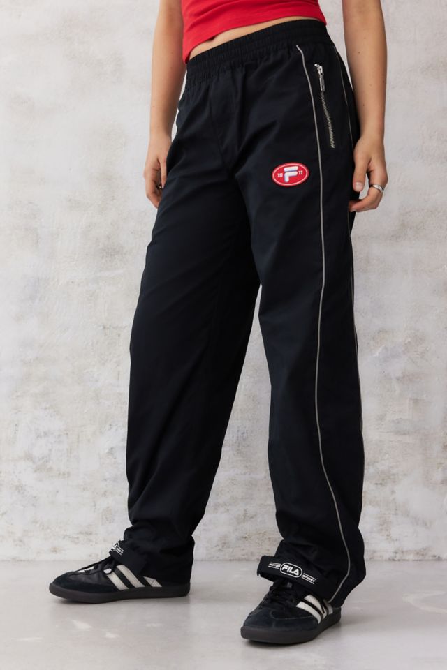 FILA UO Exclusive Black Aarvie Wide Leg Track Pants