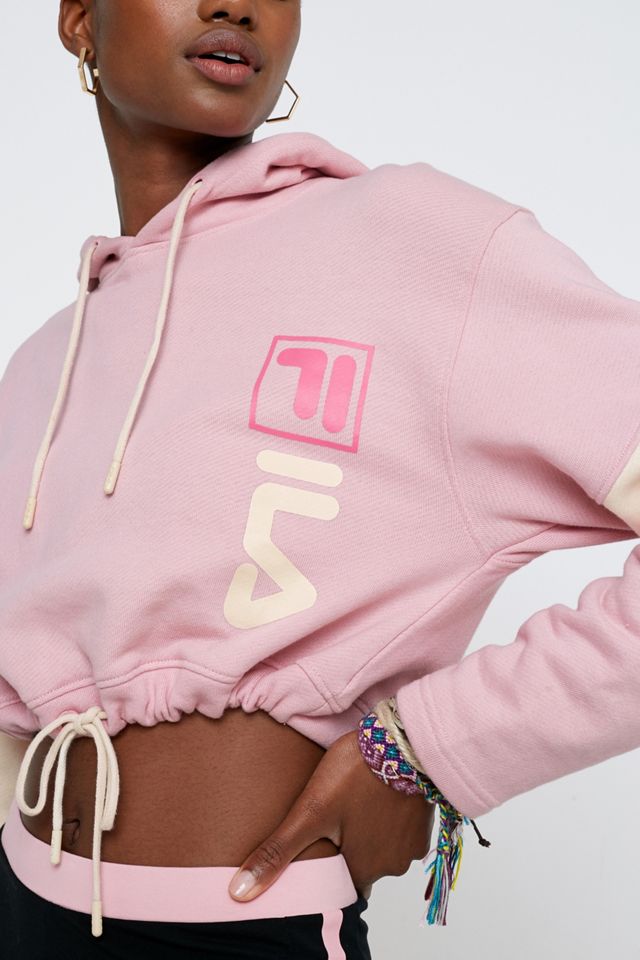 FILA Pink Logo Crop Hoodie #1