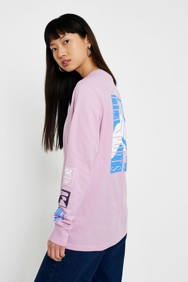 FILA Uma Purple Logo Long Sleeve T-Shirt #1