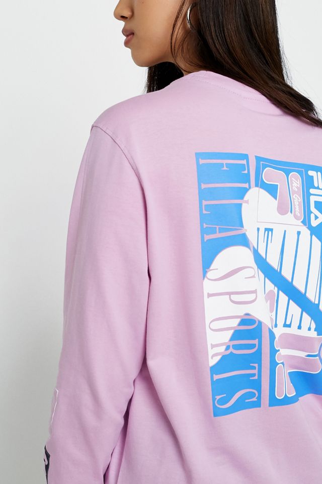 FILA Uma Purple Logo Long Sleeve T-Shirt #2