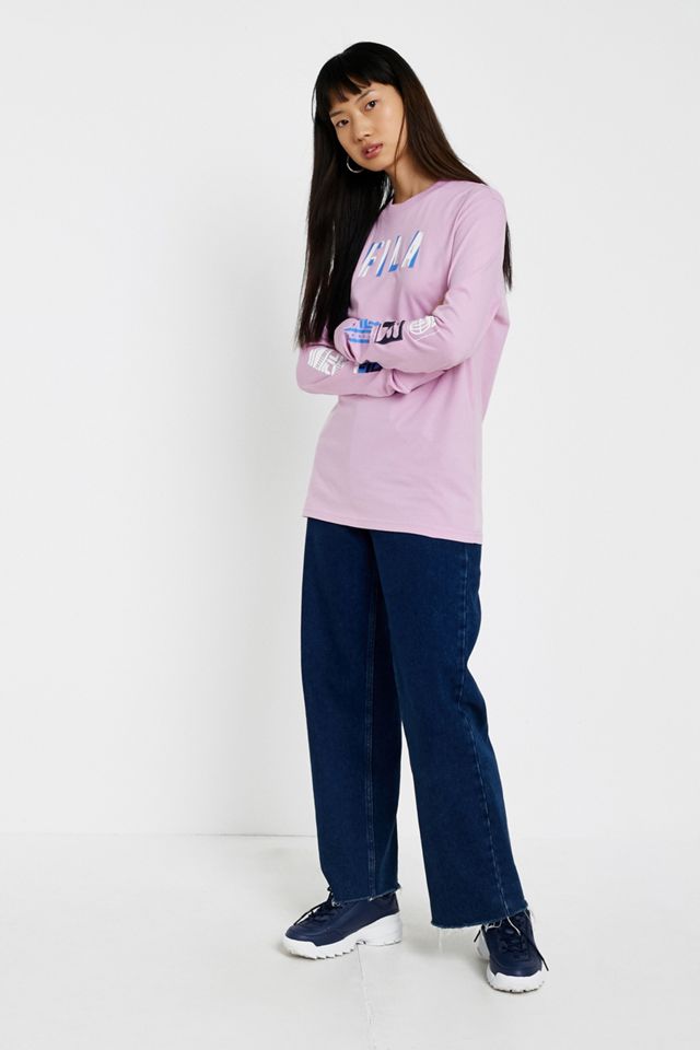 FILA Uma Purple Logo Long Sleeve T-Shirt #3