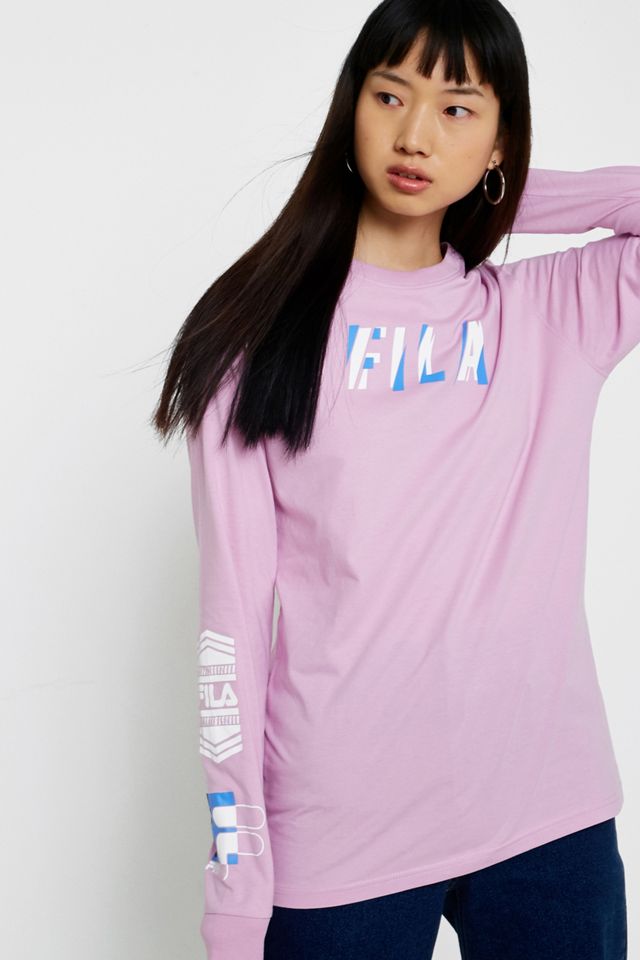 FILA Uma Purple Logo Long Sleeve T-Shirt #4