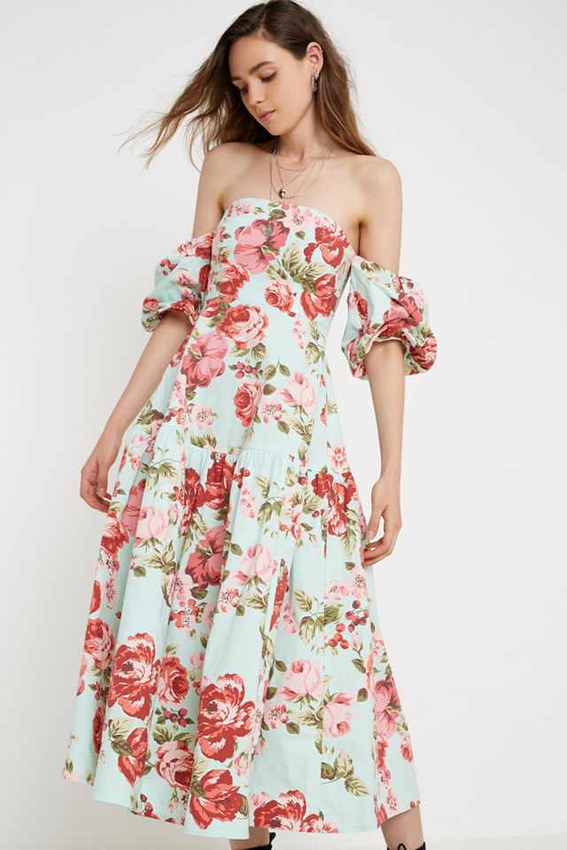 Laura Ashley UO Exclusive Georgia Off-The-Shoulder Midi Dress #6