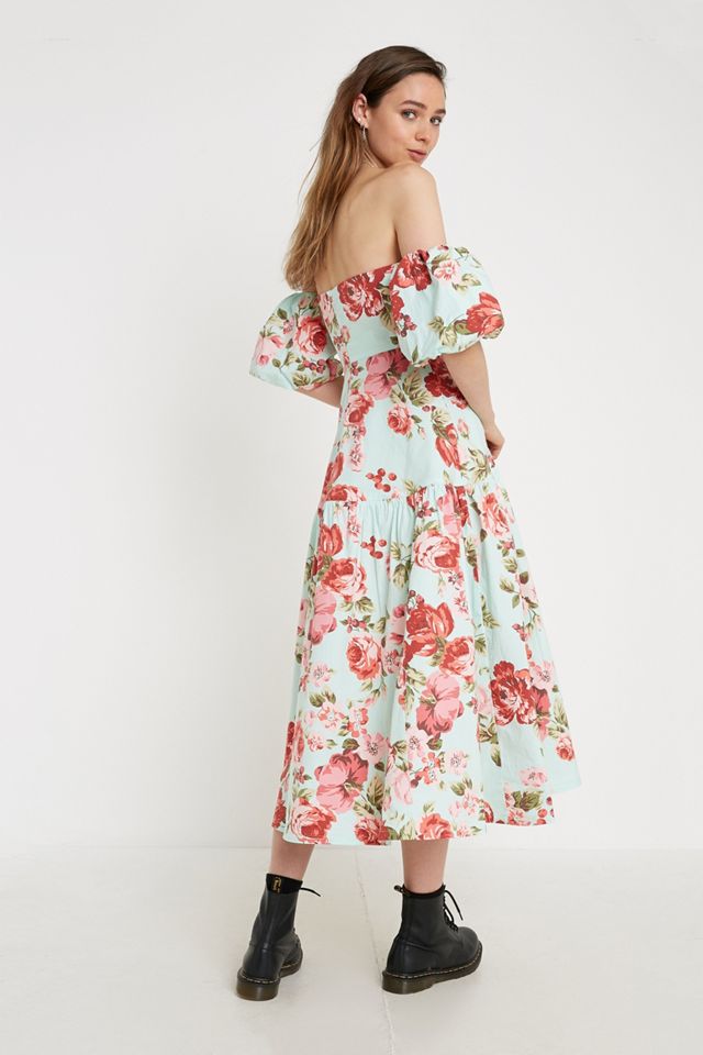 Laura Ashley UO Exclusive Georgia Off-The-Shoulder Midi Dress #7