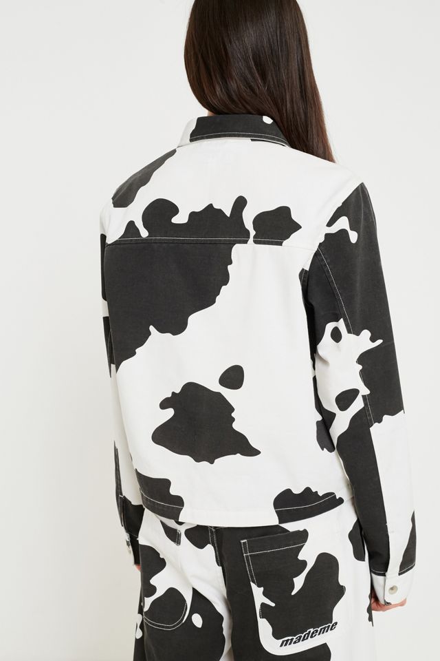 MadeMe Cow Print Work Jacket | Urban Outfitters UK
