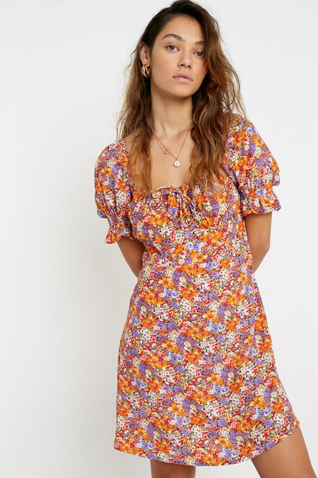 Faithfull The Brand Iris Floral Mini Dress | Urban Outfitters UK