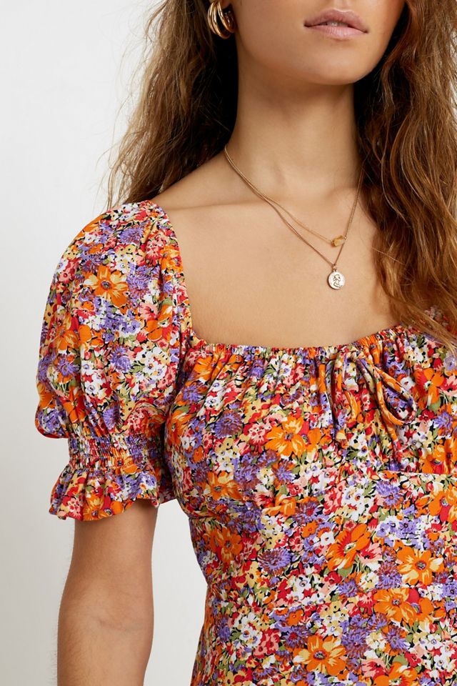 Faithfull The Brand Iris Floral Mini Dress | Urban Outfitters UK