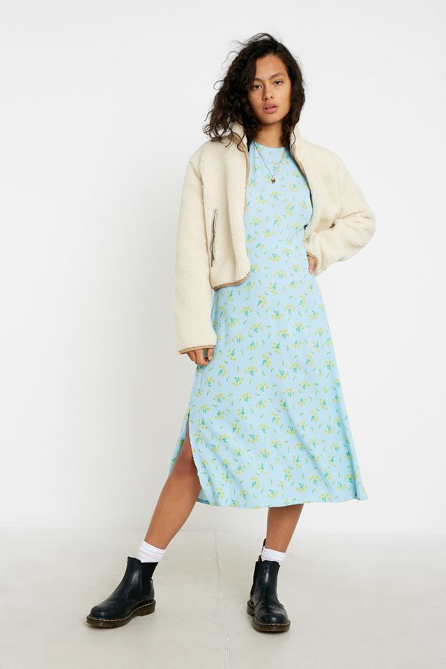 knee length dresses for ladies Janne Midi Dress Hanne Gingham Vintage Navy