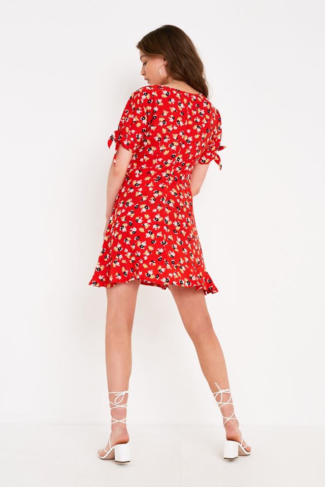 Faithfull The Brand Daphne Red Floral Mini Dress #3