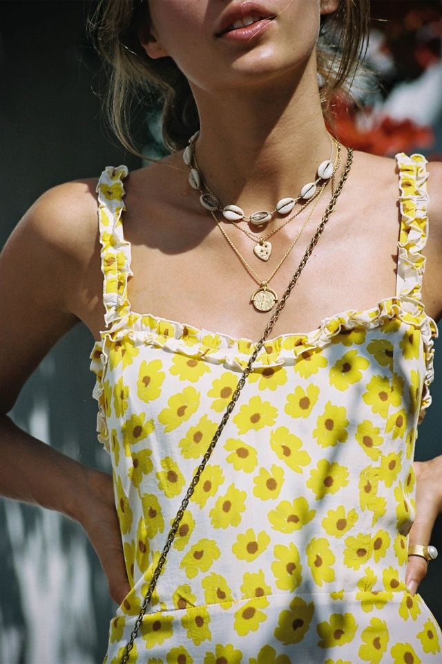 Faithfull The Brand - Robe midi Noemie jaune à fleurs #1