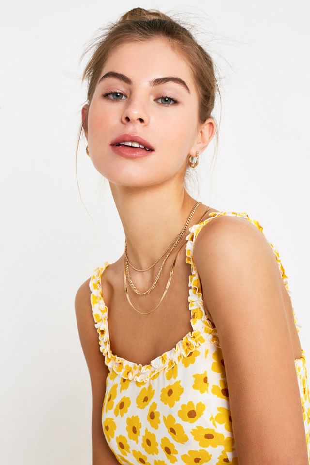 Faithfull The Brand - Robe midi Noemie jaune à fleurs #3