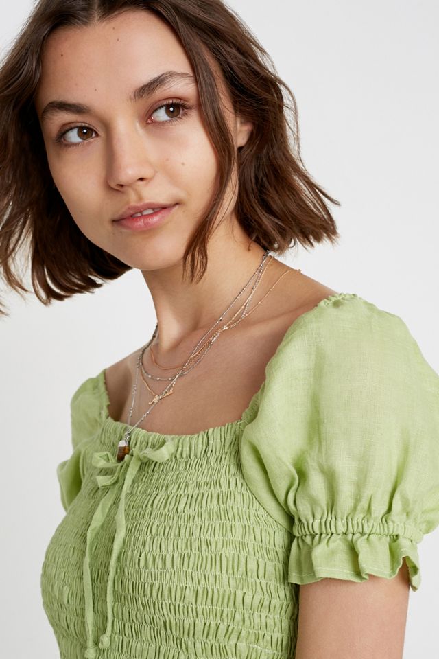 Faithfull The Brand Cette Lime Mini Dress #1