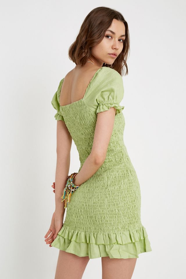 Faithfull The Brand Cette Lime Mini Dress #3
