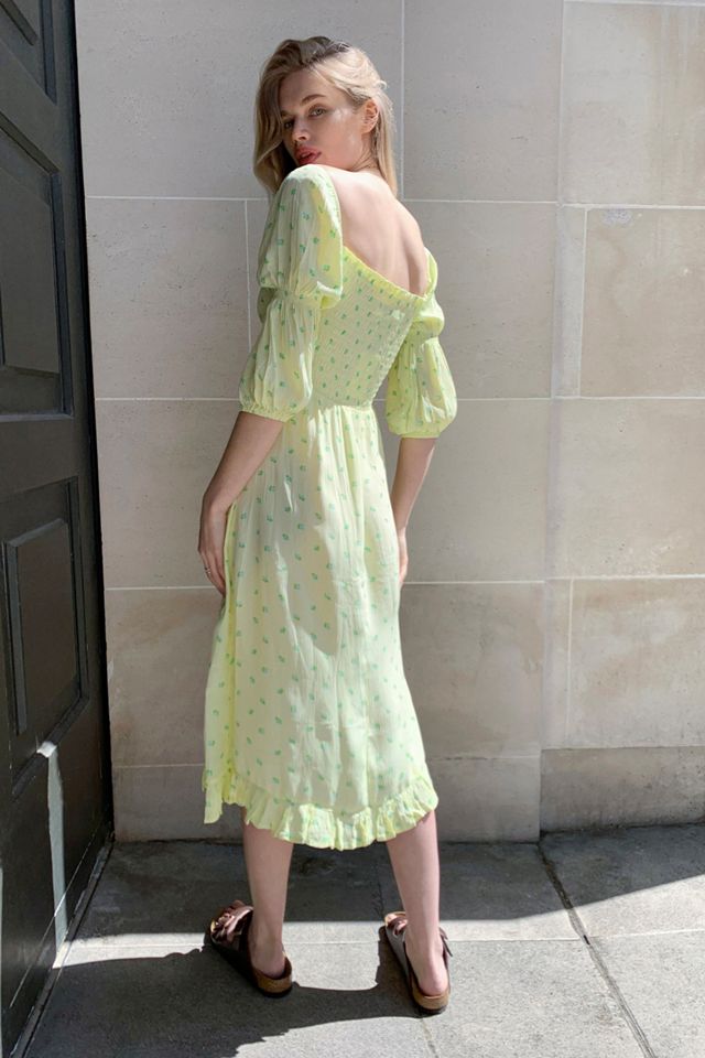 knee length dresses for ladies Marais Midi Dress Cecile Floral Garnet