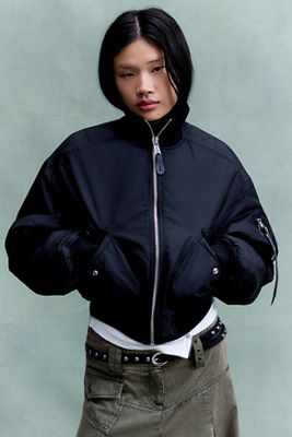 Alpha Industries Schwarze MA-1 Cropped Bomberjacke
