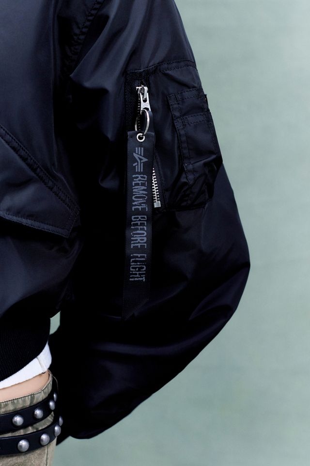 Alpha Industries Black MA-1 Cropped Bomber Jacket #2