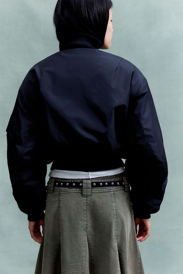 Alpha Industries Black MA-1 Cropped Bomber Jacket #3