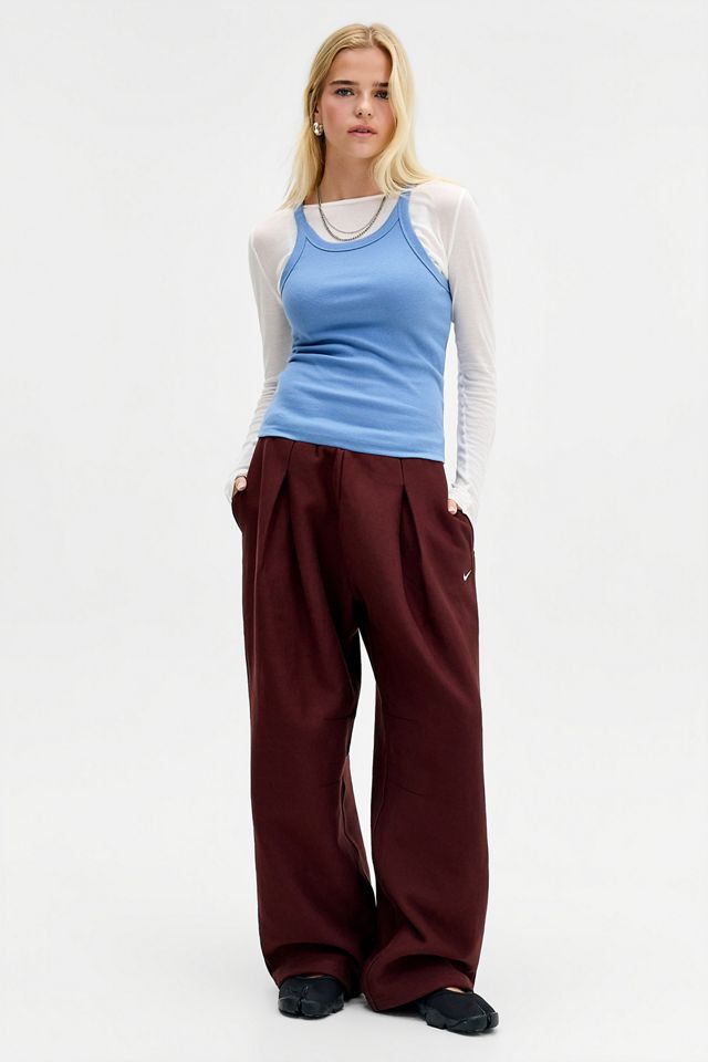 Nike Maroon Studio Heavyweight Fleece Trousers #1
