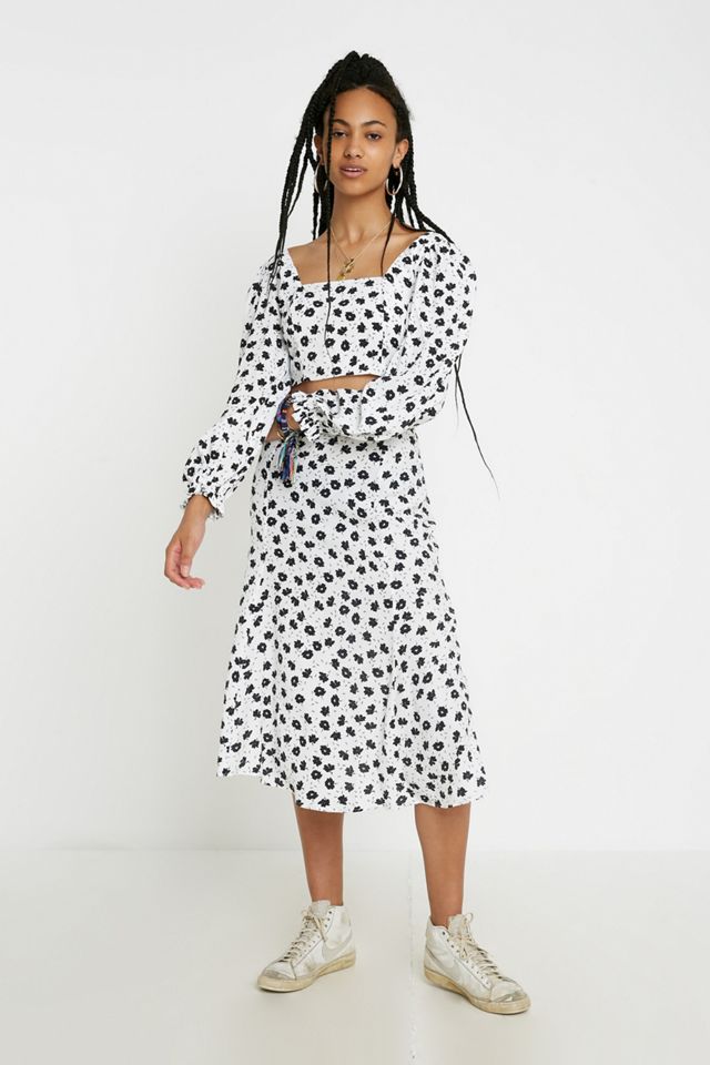 Dot & X Floral - Chemisier à encolure carrée et imprimé floral #1
