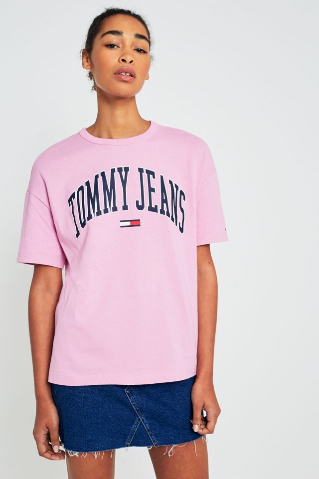 Tommy Jeans Pink Collegiate T-Shirt #3