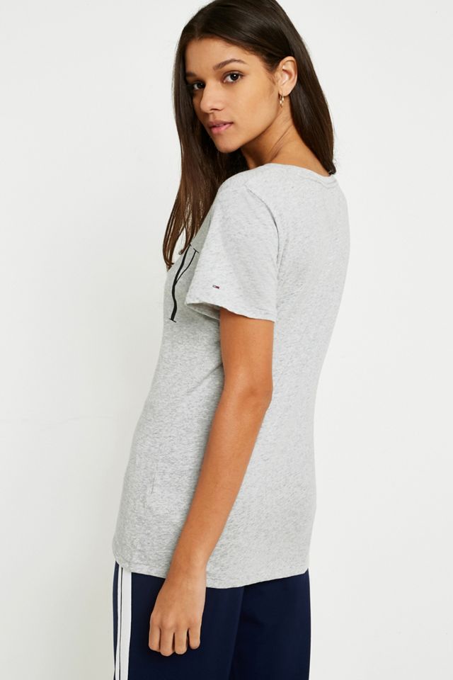 Tommy Jeans Clean Grey Logo T-Shirt #3