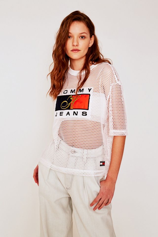 Tommy Jeans White Mesh T-Shirt #1