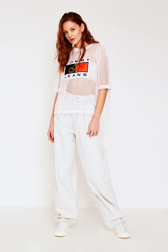 Tommy Jeans White Mesh T-Shirt #3