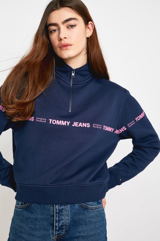 Tommy jeans half zip on sale sweatshirt