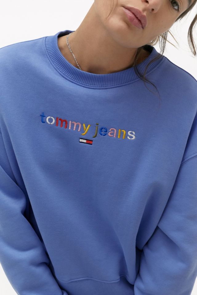 Tommy Jeans – Sweatshirt in Blau mit Rundhalsausschnitt und modischem Logo #1