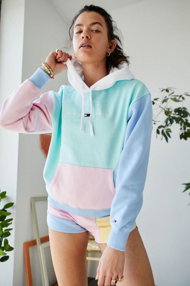 Urban outfitters pastel discount color block hoodie