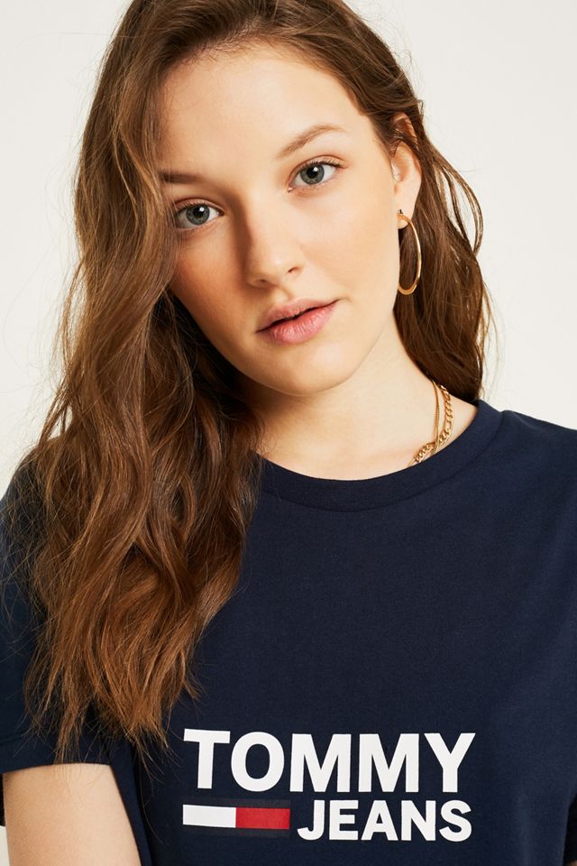 Tommy Jeans Navy Flag Logo T-Shirt #2