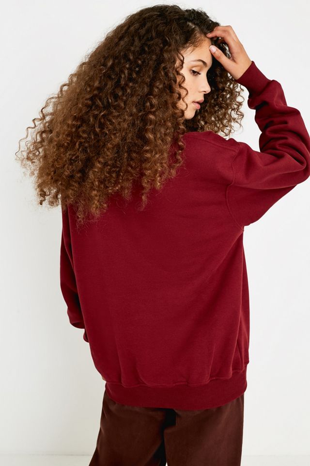 Tommy Jeans Crest Collection Burgundy Crew Neck Sweatshirt #4