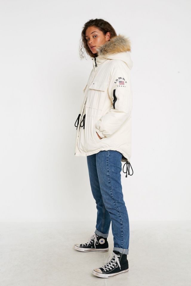 Tommy jeans expedition coat with hot sale drawstring waist