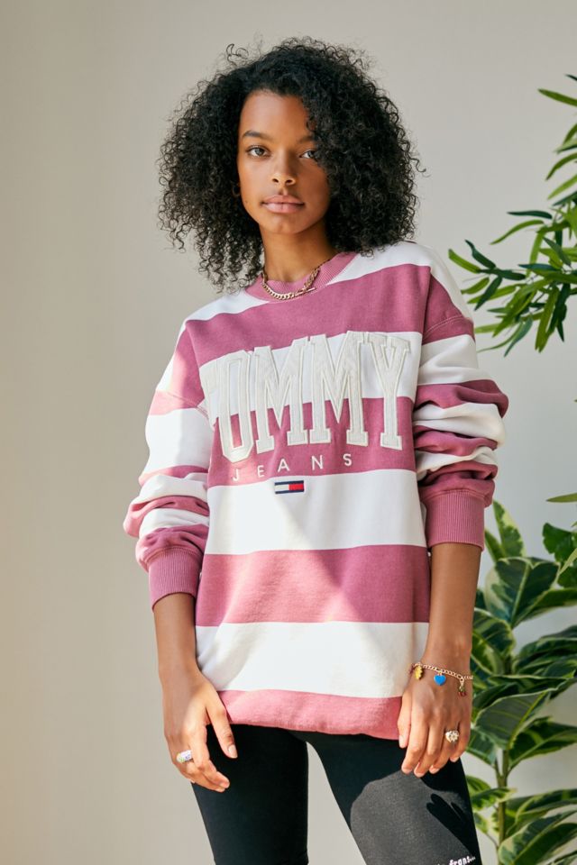 Tommy jeans striped sales sweatshirt