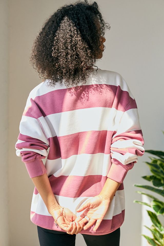Tommy Jeans White & Pink Stripe Collegiate Crew Neck Sweatshirt #2