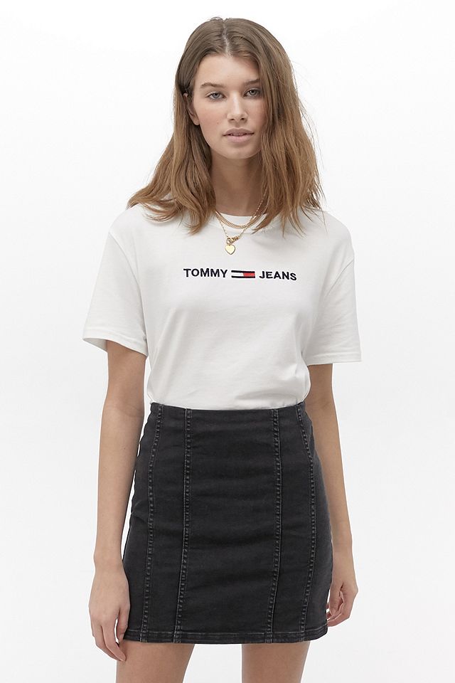 Tommy Jeans Modern Linear Logo T-Shirt | Urban Outfitters UK