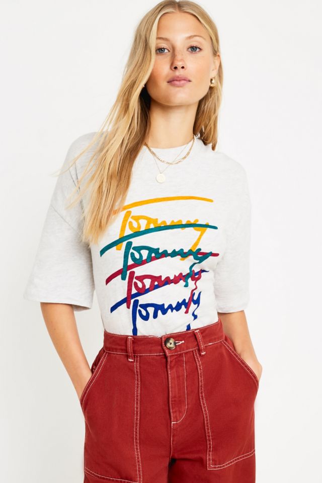 Tommy Jeans Multicolour Logo Print T-Shirt | Urban Outfitters UK